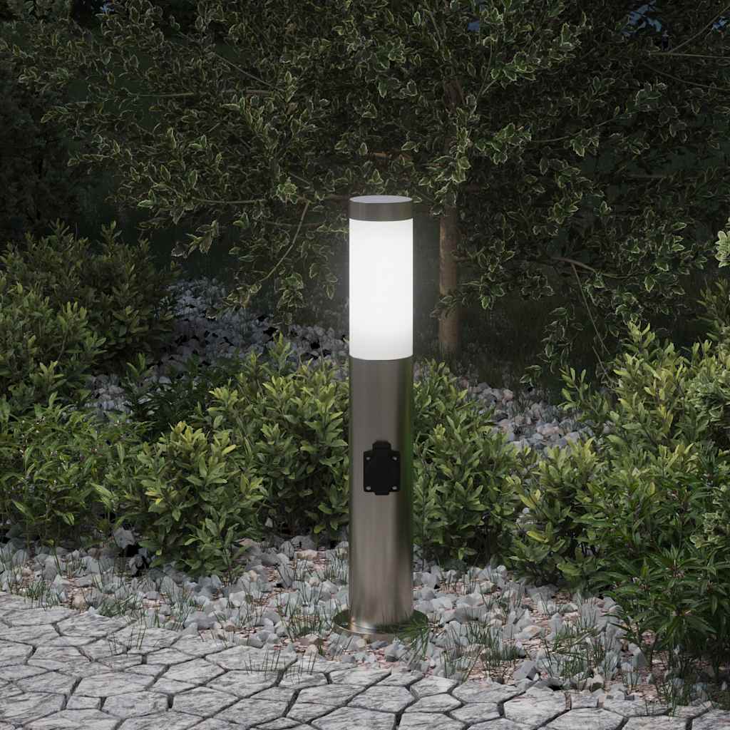 120 cm rozsdamentes acél oszloplámpa konnektorral ip44