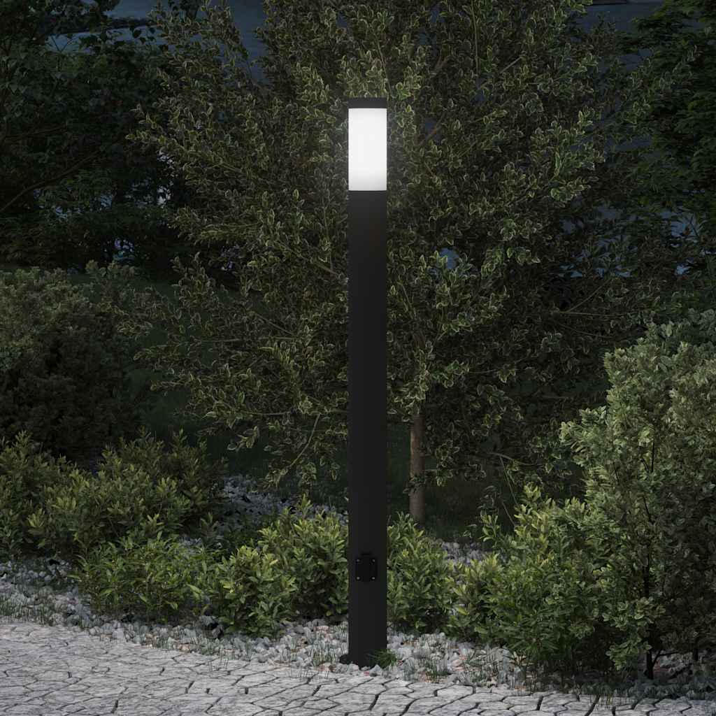 110 cm rozsdamentes acél oszloplámpa konnektorral ip44