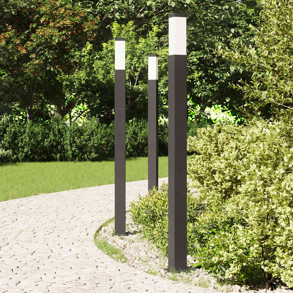 3 db oszloplámpa 110 cm fekete ip44