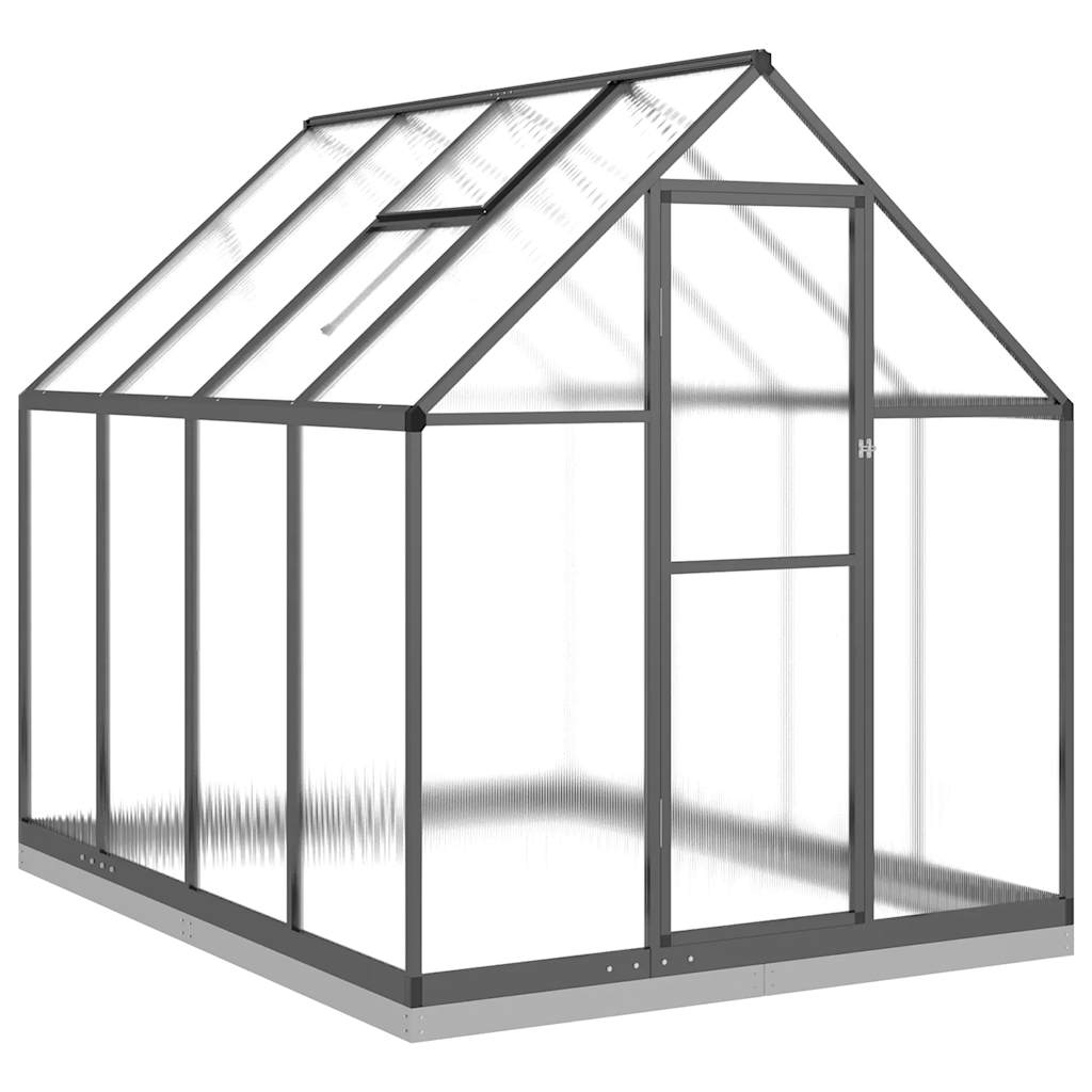 Antracitszürke alumínium melegház alapvázzal 224x169x202 cm