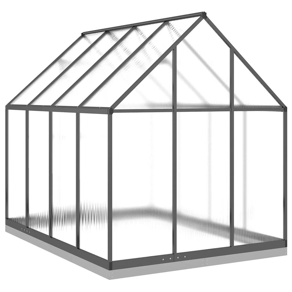 Antracitszürke alumínium melegház alapvázzal 224x169x202 cm