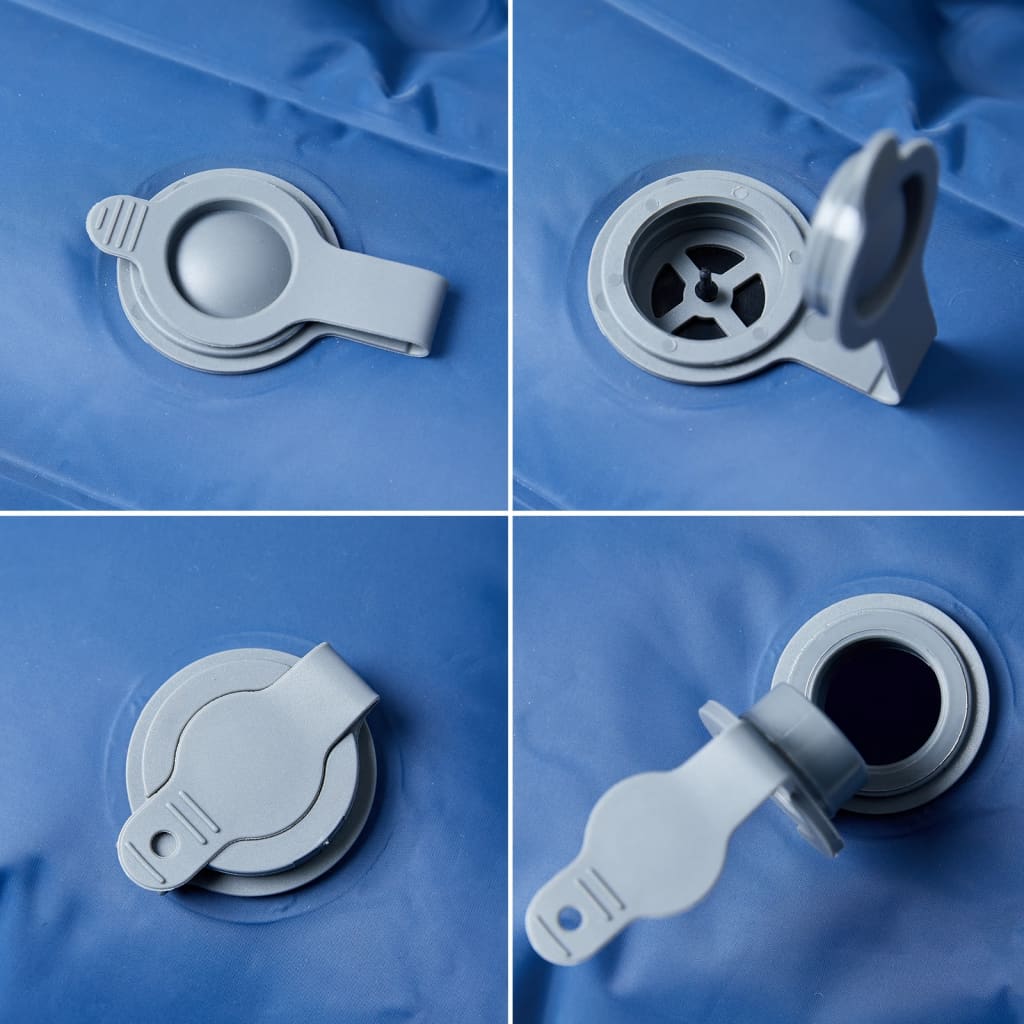 Tengerészkék kétszemélyes önfelfújó kempingmatrac párnákkal