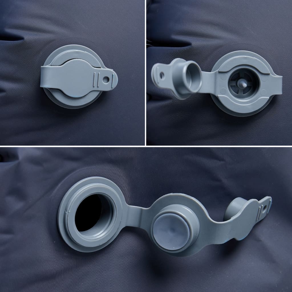 Szürke felfújható kempingmatrac beépített párnával