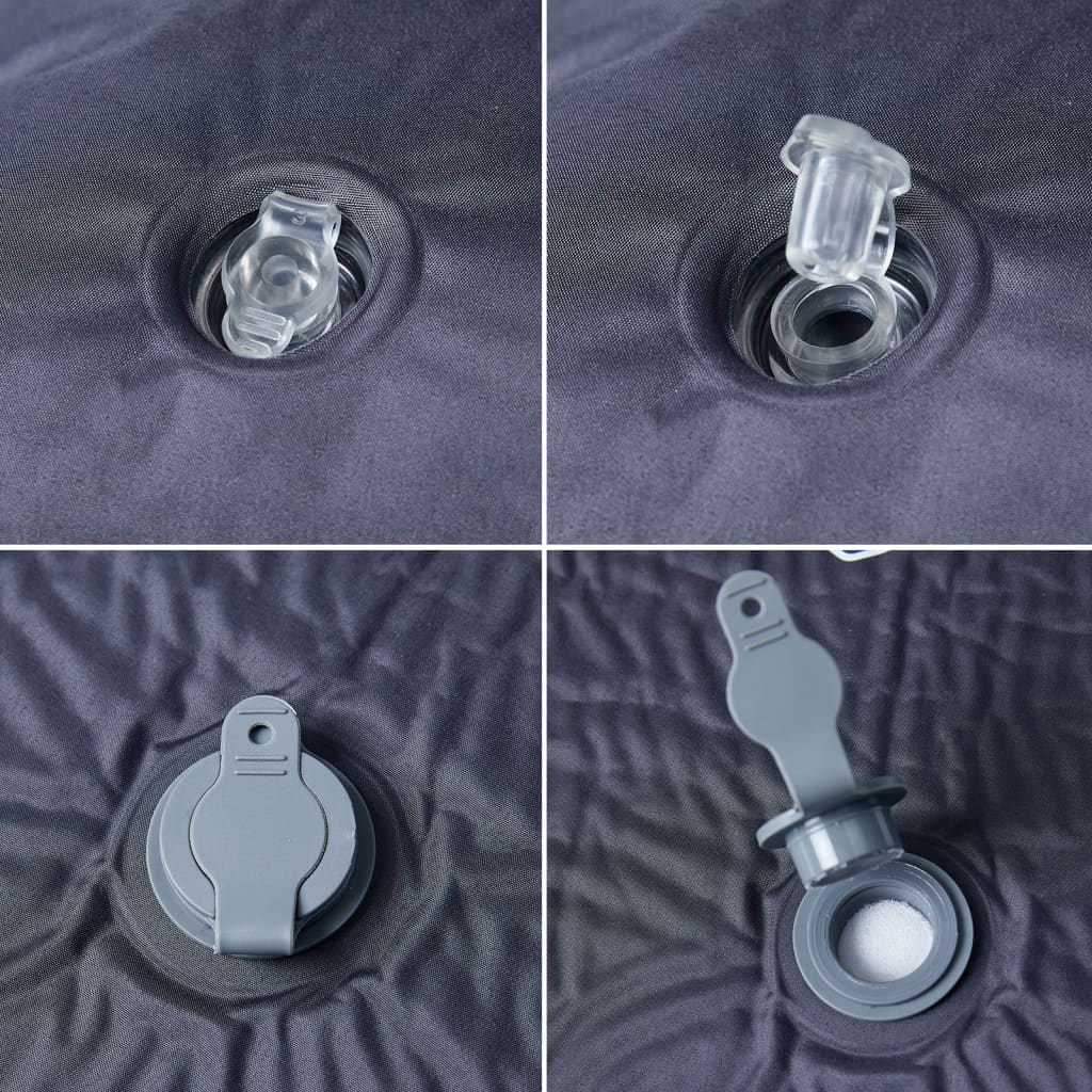 Szürke önfelfújó kempingmatrac beépített párnával