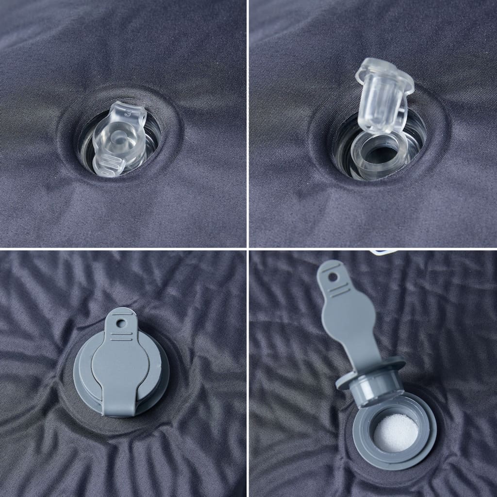 Szürke önfelfújó kempingmatrac beépített párnával