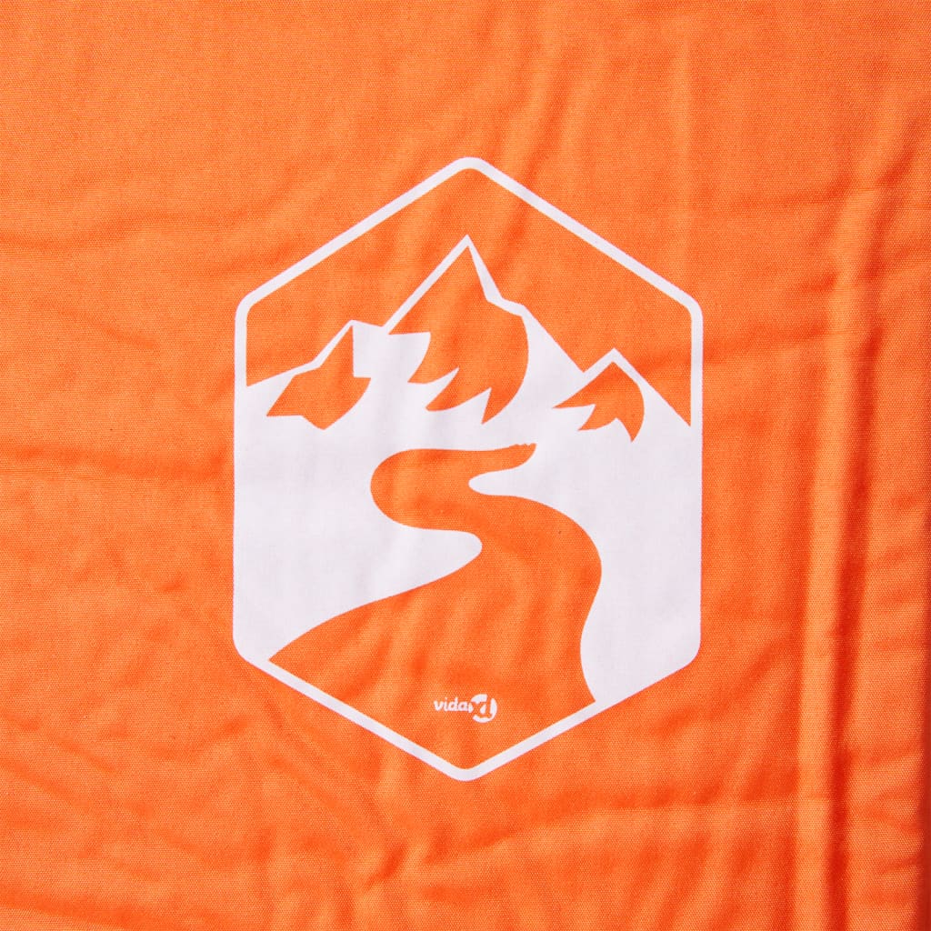 Narancssárga önfelfújó kempingmatrac beépített párnával