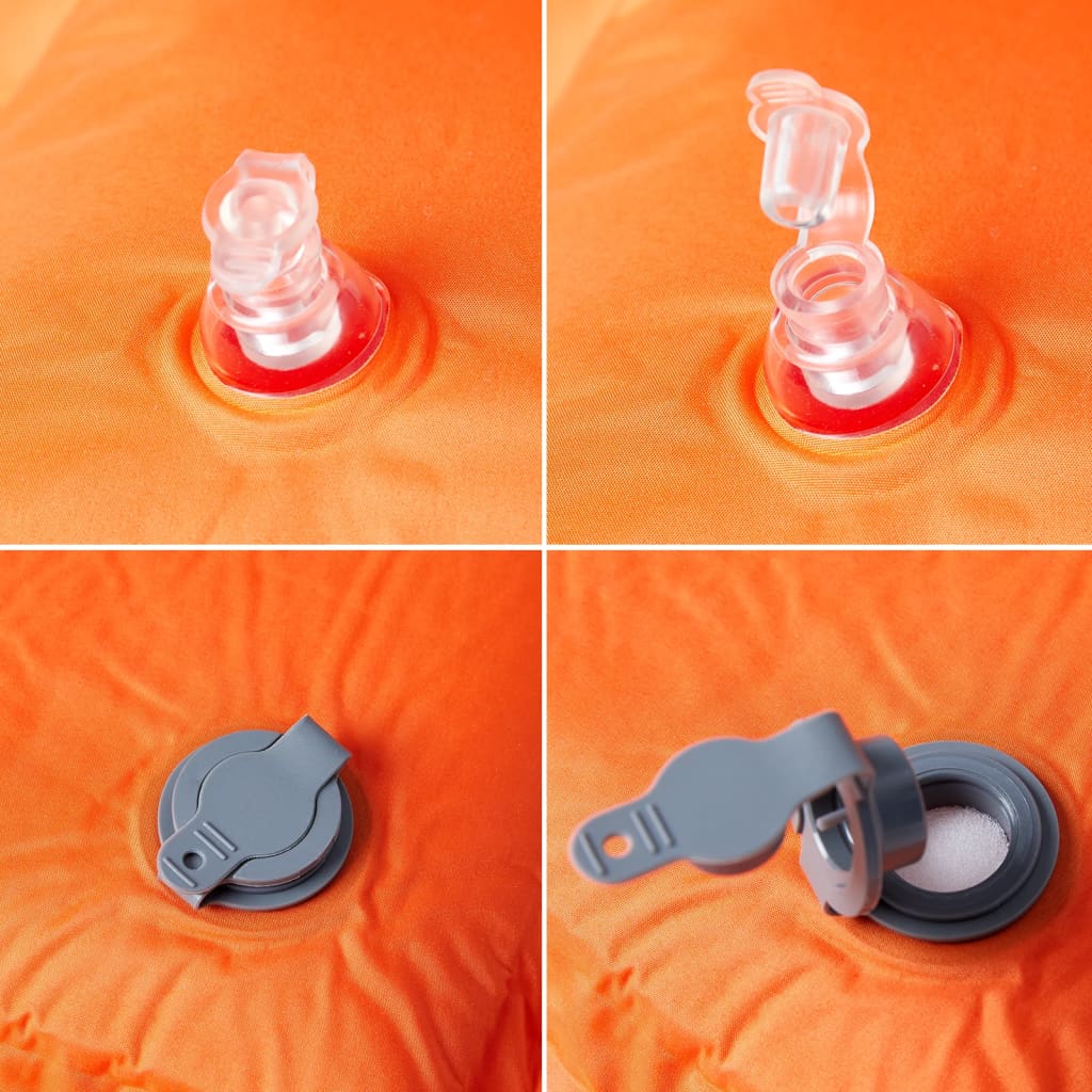 Narancssárga önfelfújó kempingmatrac beépített párnával