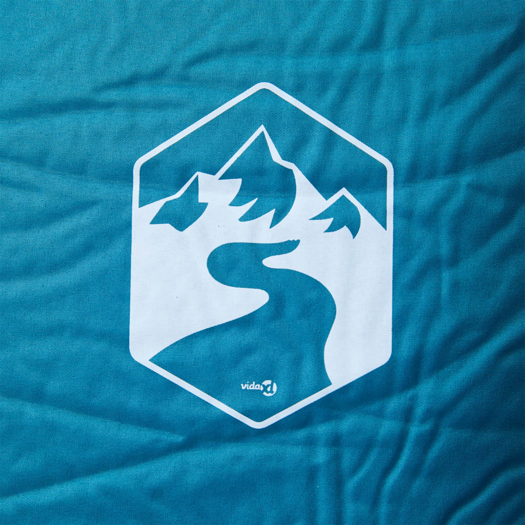 Türkizkék önfelfújó kempingmatrac beépített párnával