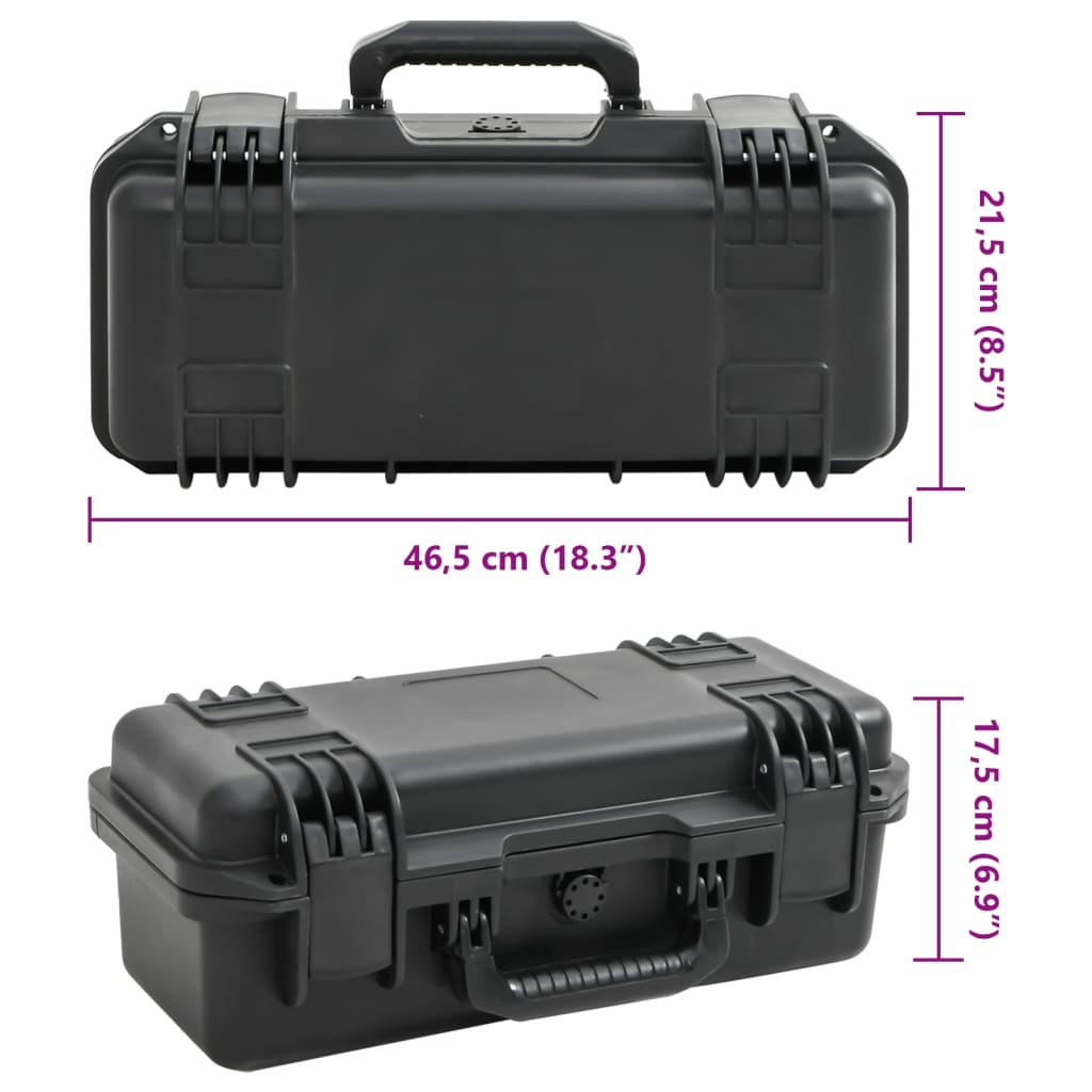 Fekete pp hordozható repülős tok 46,5 x 21,5 x 17,5 cm Fekete pp hordozható repülős tok 46,5 x 21,5 x 17,5 cm