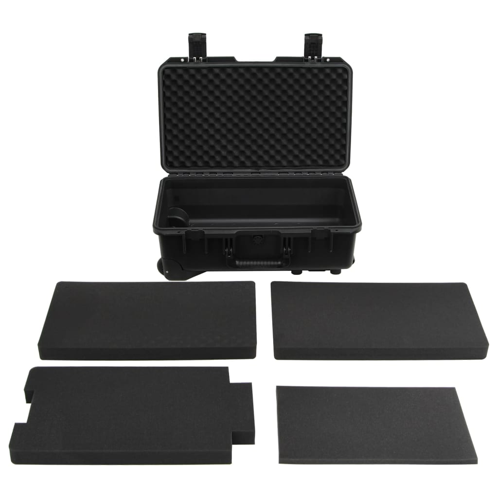 Fekete pp hordozható repülős tok 55 x 35 x 22,5 cm