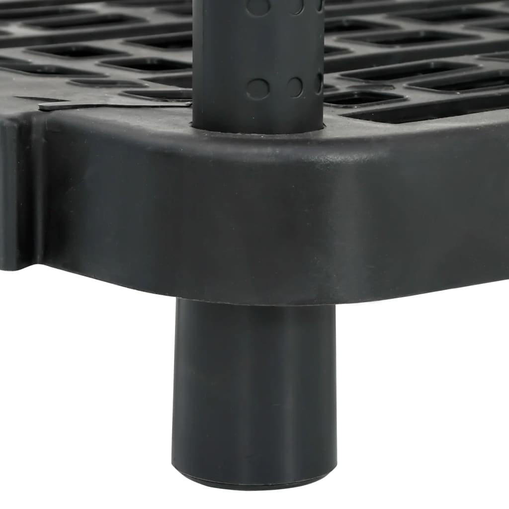 Fekete polipropilén 5 szintes tárolópolc 93,5 x 45,5 x 194,5 cm