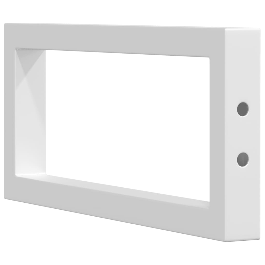 2 db fehér négyszögletes acél polctartó mosdóhoz