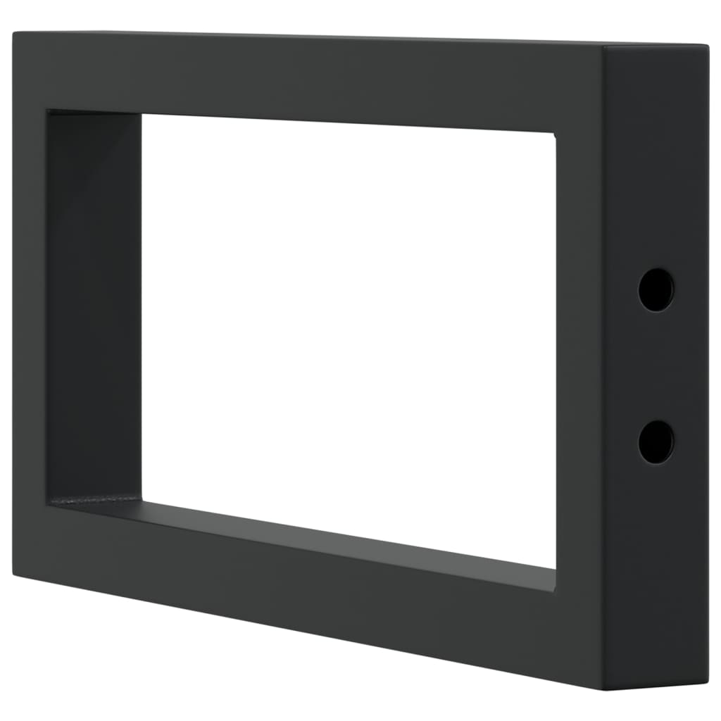 2 db fekete négyszögletes acél polctartó mosdóhoz