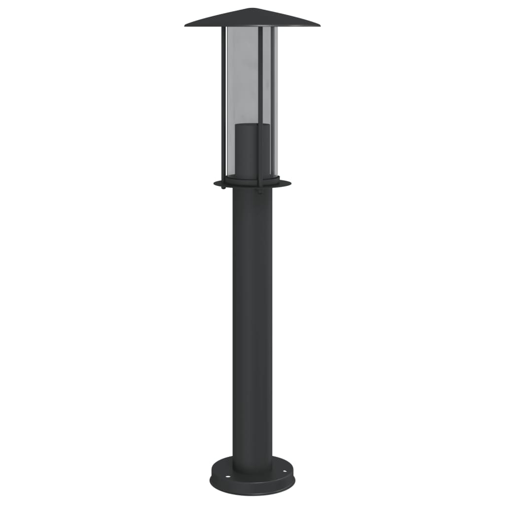 3 db fekete rozsdamentes acél kültéri állólámpa 60 cm