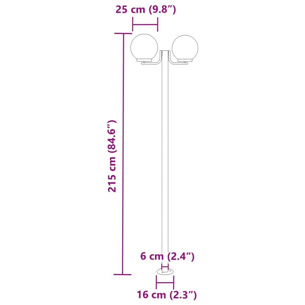 3 db ezüstszínű rozsdamentes acél kültéri állólámpa 215 cm