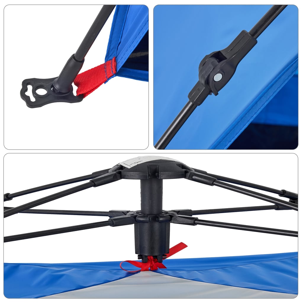 2 személyes azúrkék vízálló gyorskioldó strandsátor