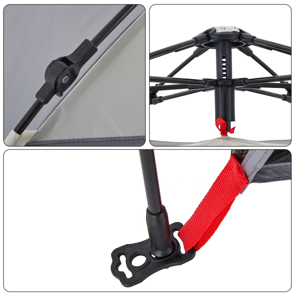 2 személyes szürke vízálló gyorskioldó strandsátor