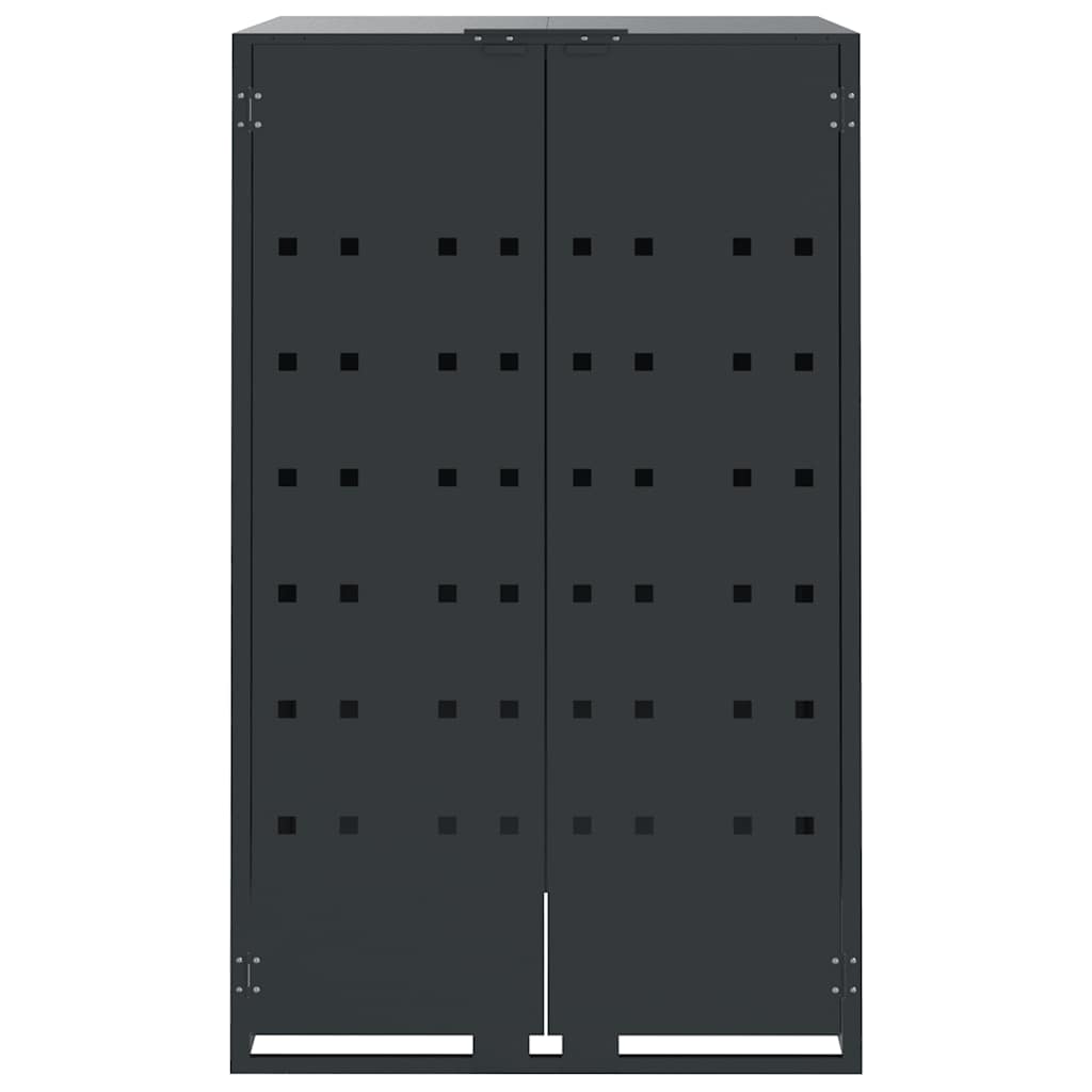 Antracit acél tároló 4 szemeteskukához 276 x 79 x 117 cm