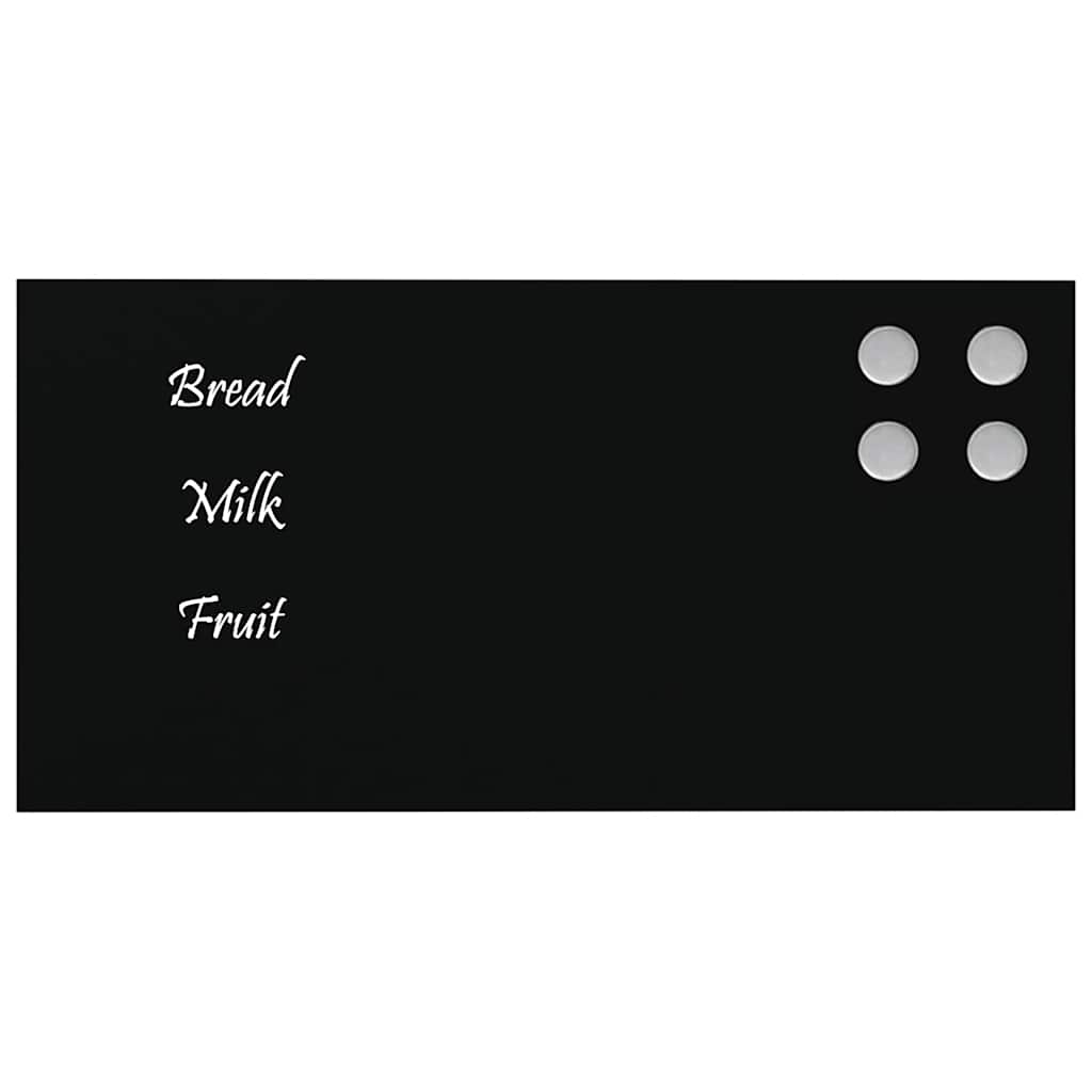 Fekete falra szerelhető edzett üveg mágnestábla 40 x 20 cm Fekete falra szerelhető edzett üveg mágnestábla 40 x 20 cm