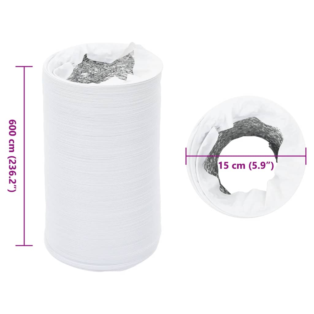 Alumínium és pvc szellőzőcső 6 m ø15 cm Alumínium és pvc szellőzőcső 6 m ø15 cm