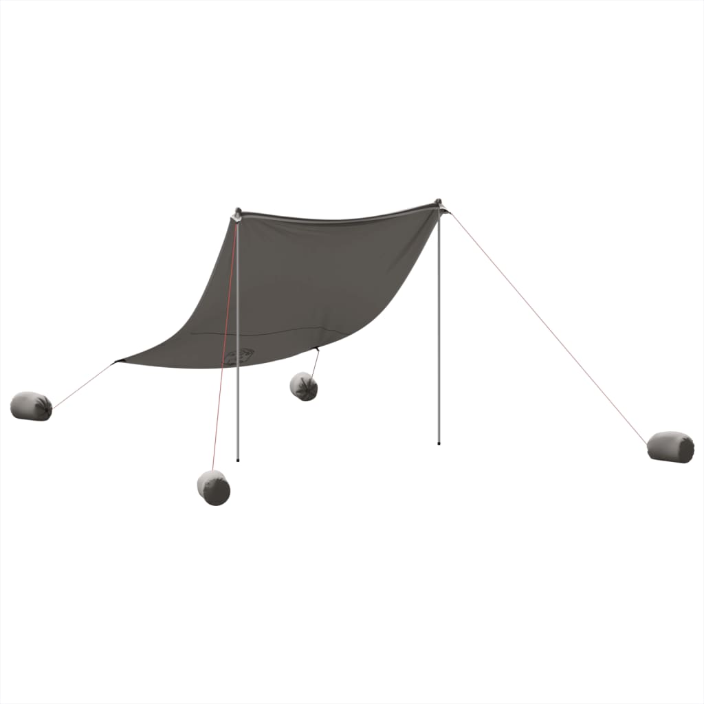 Szürke strandnapernyő homokrögzítőkkel 214 x 236 cm