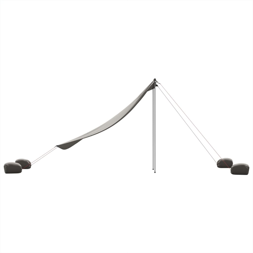 Szürke strandnapernyő homokrögzítőkkel 214 x 236 cm