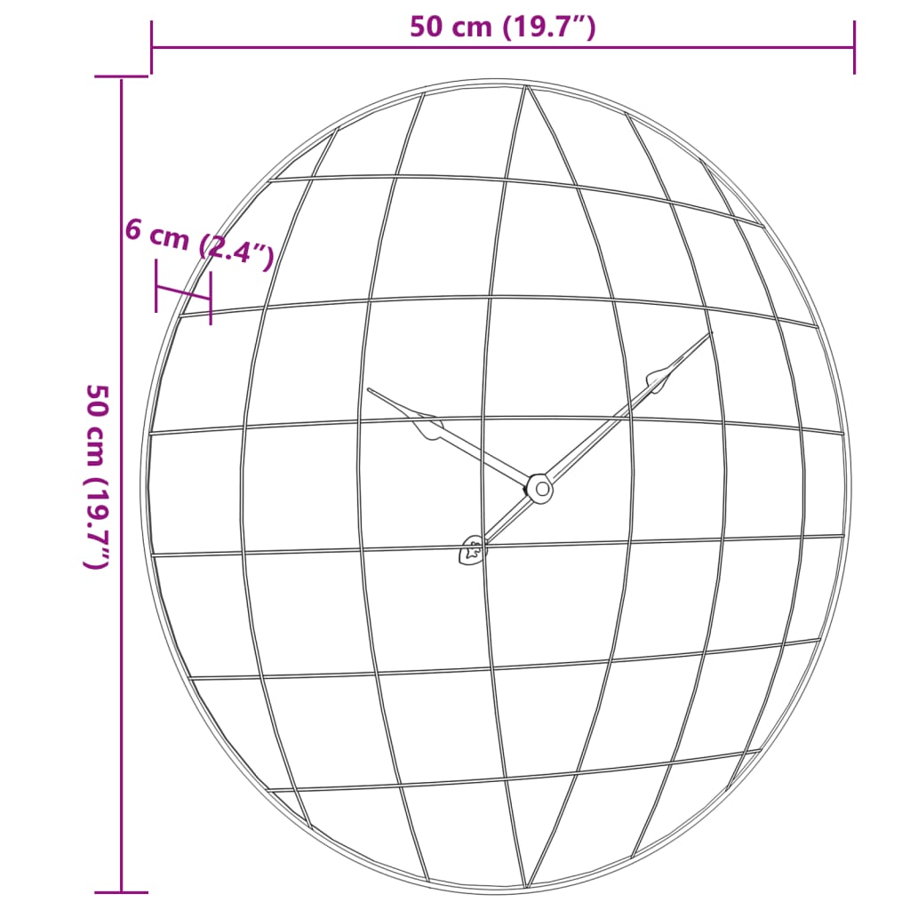 Sárga és fekete szerelt fa falióra ø50 cm
