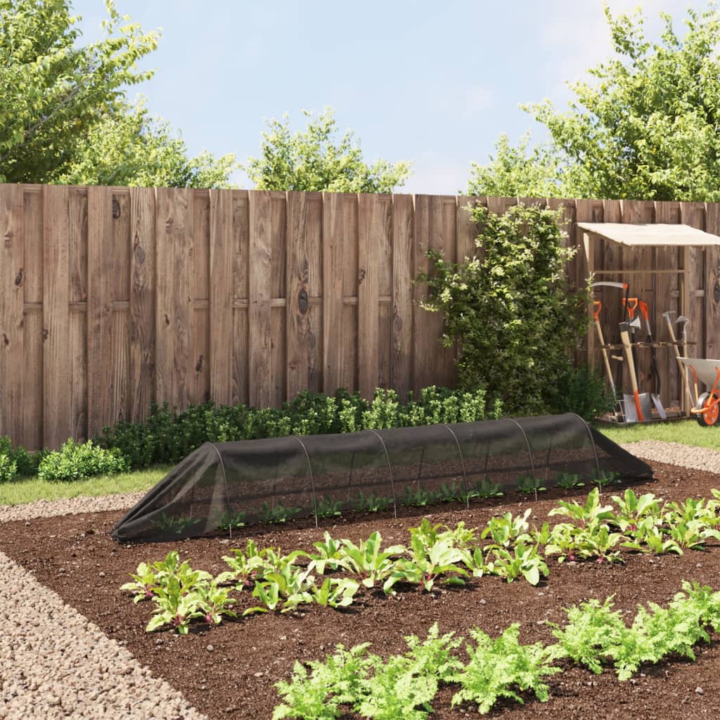 Fekete acél és polietilén háló alagút 300 x 50 x 48,5 cm