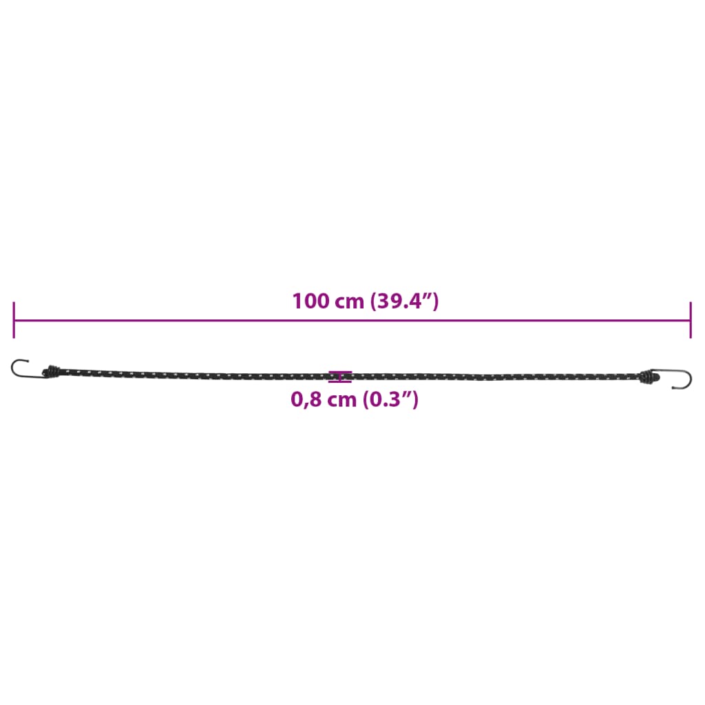 10 db bungeekötél fényvisszaverő csíkokkal és kampókkal 100 cm 10 db bungeekötél fényvisszaverő csíkokkal és kampókkal 100 cm