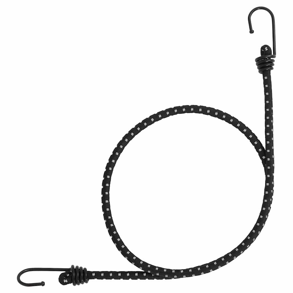 25 db bungeekötél fényvisszaverő csíkokkal és kampókkal 100 cm
