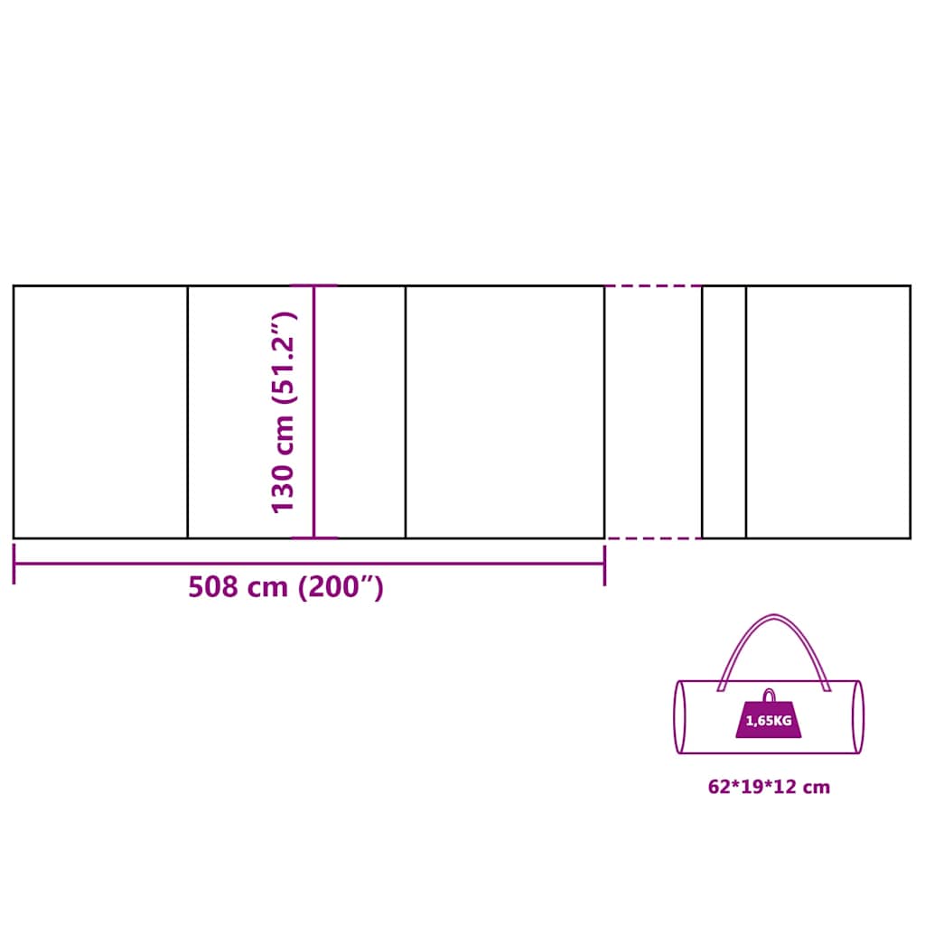 Kék vízálló szélfogó kempingponyva 508x130 cm