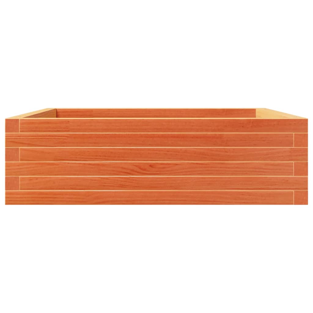 Viaszbarna tömör fenyőfa kerti virágláda 80x80x23 cm