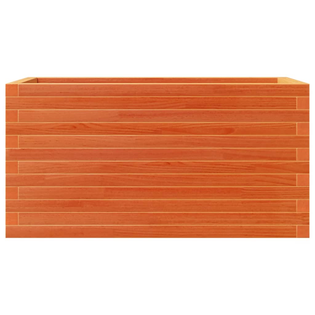 Viaszbarna tömör fenyőfa kerti virágláda 90x40x46 cm