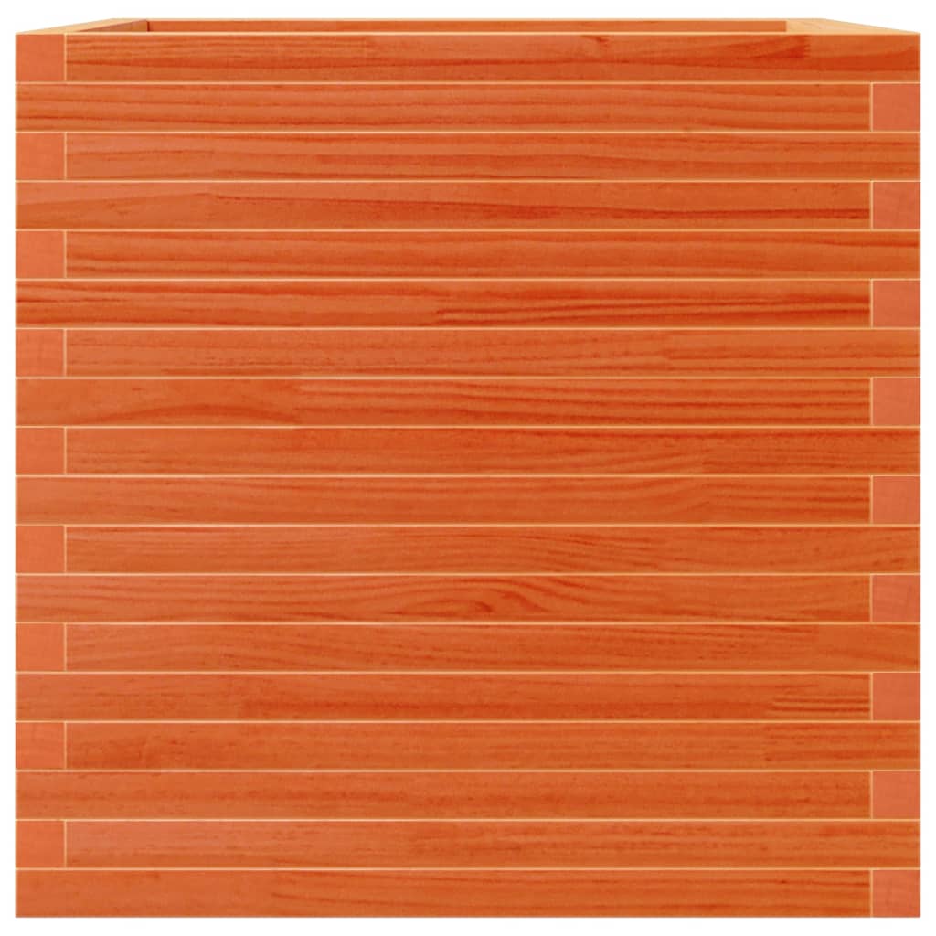 Viaszbarna tömör fenyőfa kerti virágláda 70 x 70 x 68,5 cm