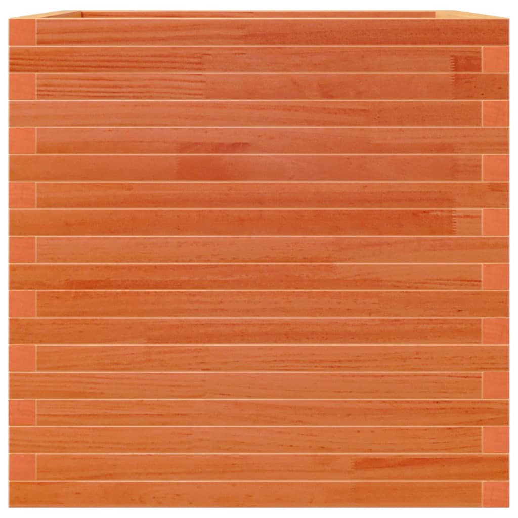 Viaszbarna tömör fenyőfa kerti virágláda 70 x 70 x 68,5 cm
