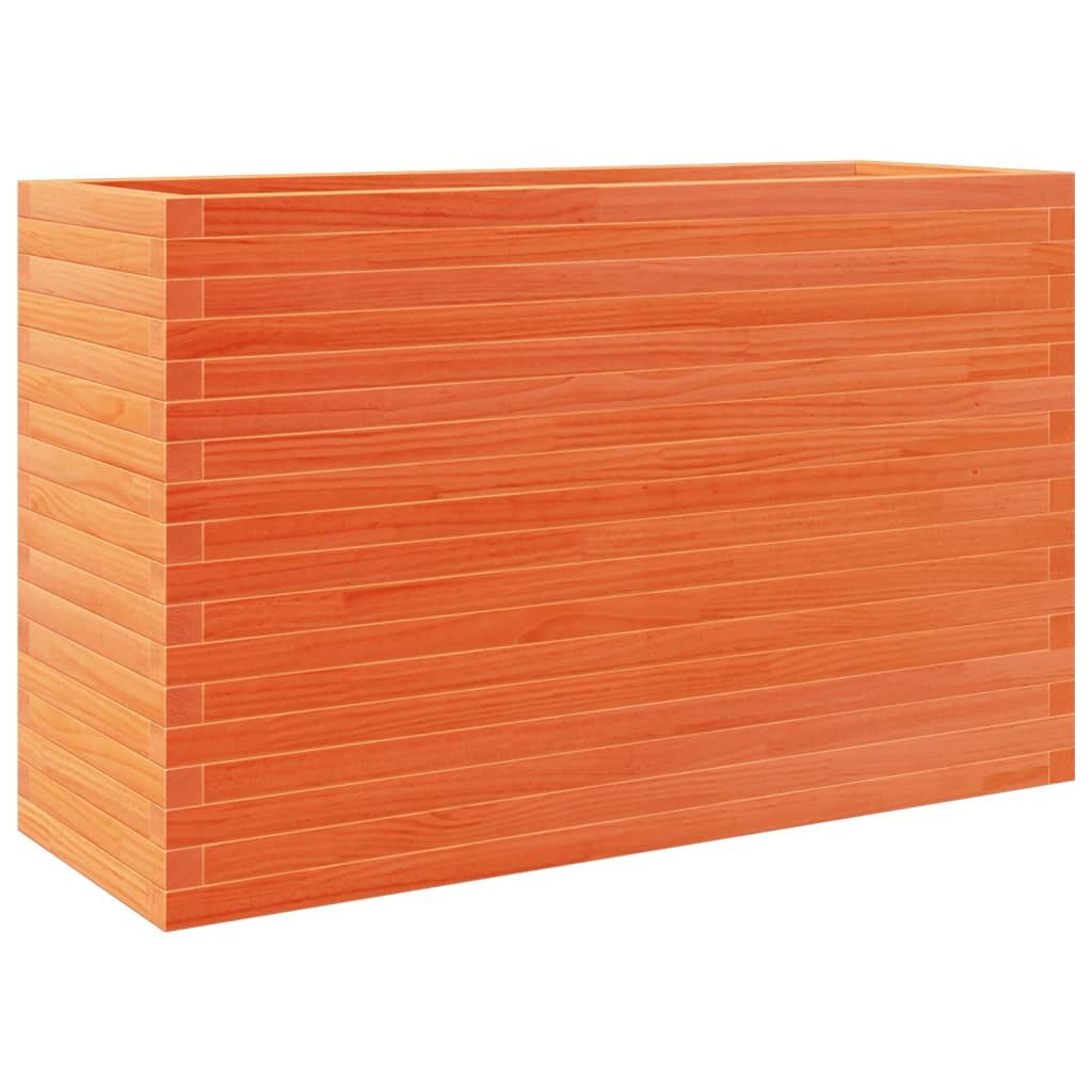Viaszbarna tömör fenyőfa kerti virágtartó 110 x 40 x 68,5 cm