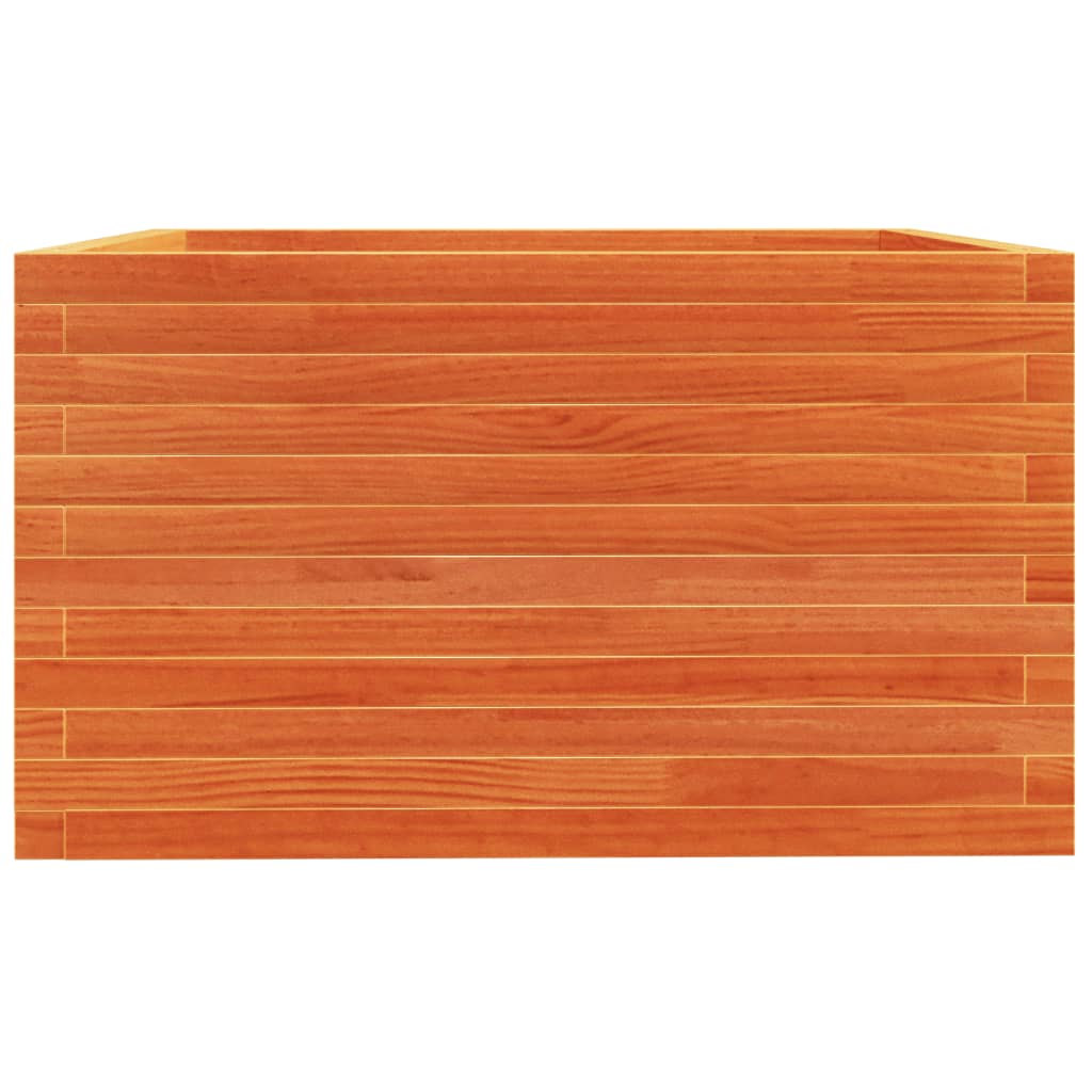 Viaszbarna tömör fenyőfa kerti virágláda 80 x 80 x 49,5 cm