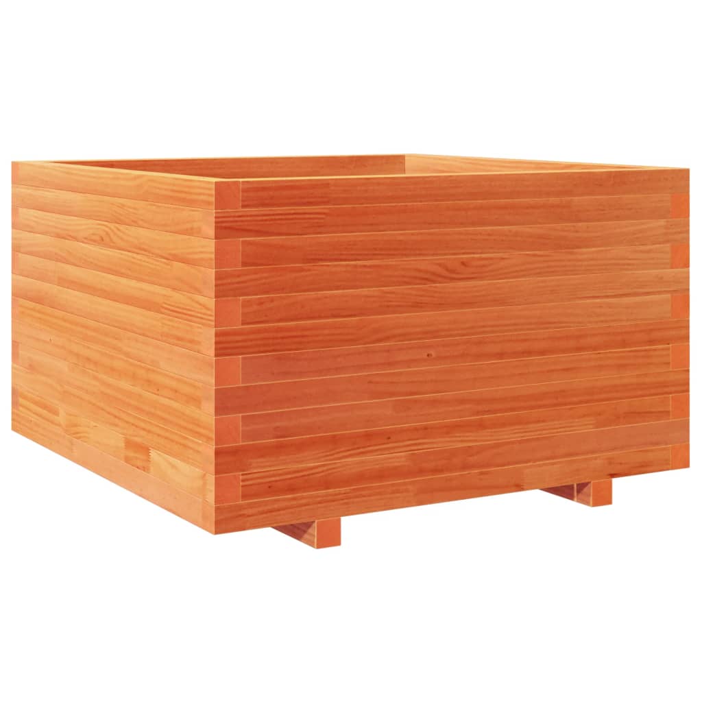 Viaszbarna tömör fenyőfa kerti virágláda 80 x 80 x 49,5 cm