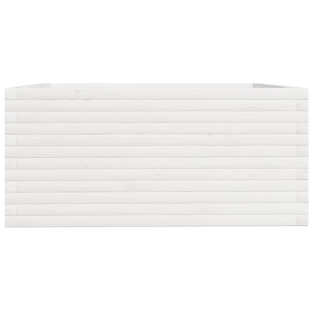 Fehér tömör fenyőfa kerti virágláda 100 x 100 x 49,5 cm Fehér tömör fenyőfa kerti virágláda 100 x 100 x 49,5 cm