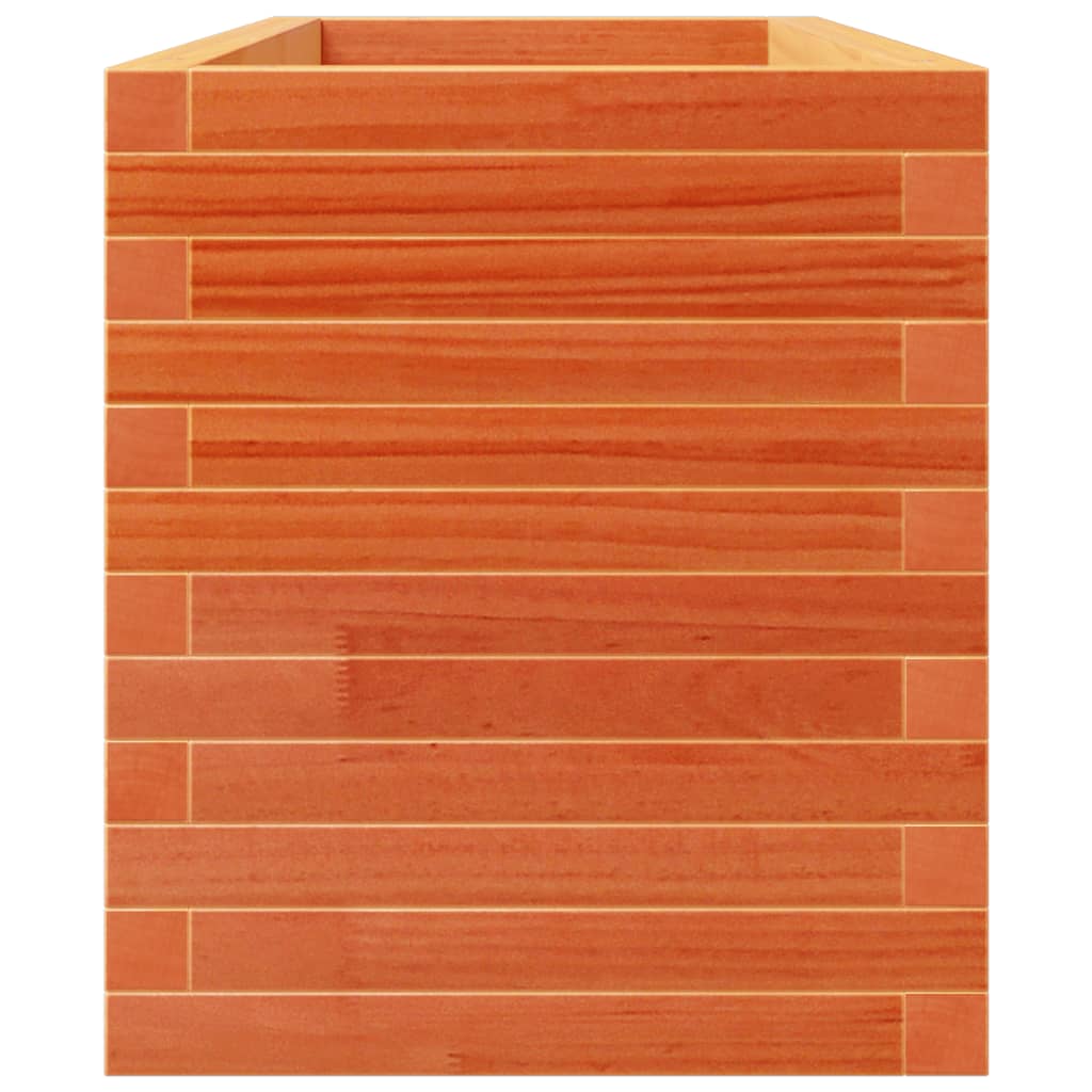 Viaszbarna tömör fenyőfa kerti virágtartó 110 x 40 x 49,5 cm