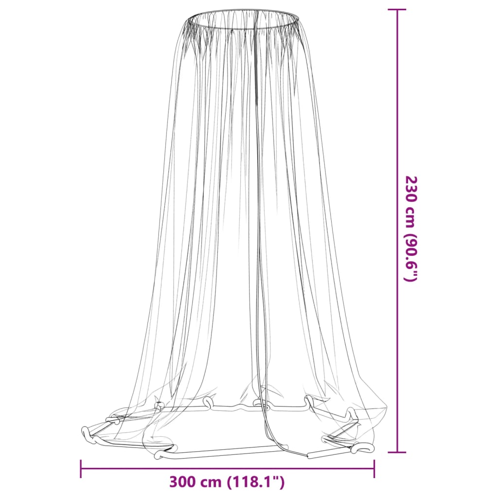Fekete szúnyogháló esernyőhöz 220 mesh φ300x230 cm