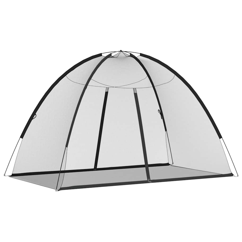 Vidaxl fekete hálós mongol szúnyogháló ajtókkal 200 x 120 x 130 cm