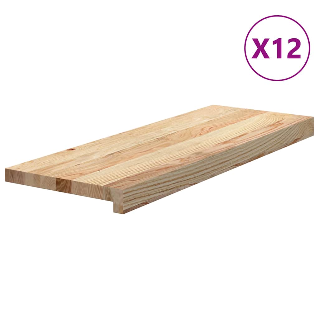12 db tömör tölgyfa lépcsőfokok kezeletlen 70x25x2 cm