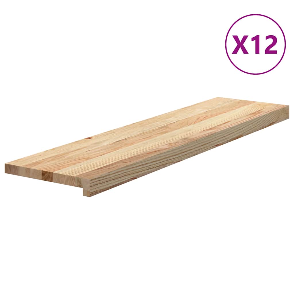 12 db tömör tölgyfa lépcsőfokok kezeletlen 100x30x2 cm