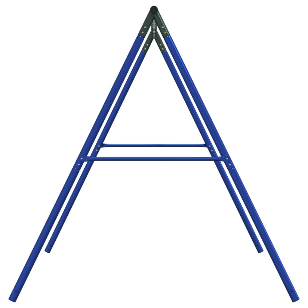 Kék acél hintaváz kültéri használatra 4 akasztóhoroggal