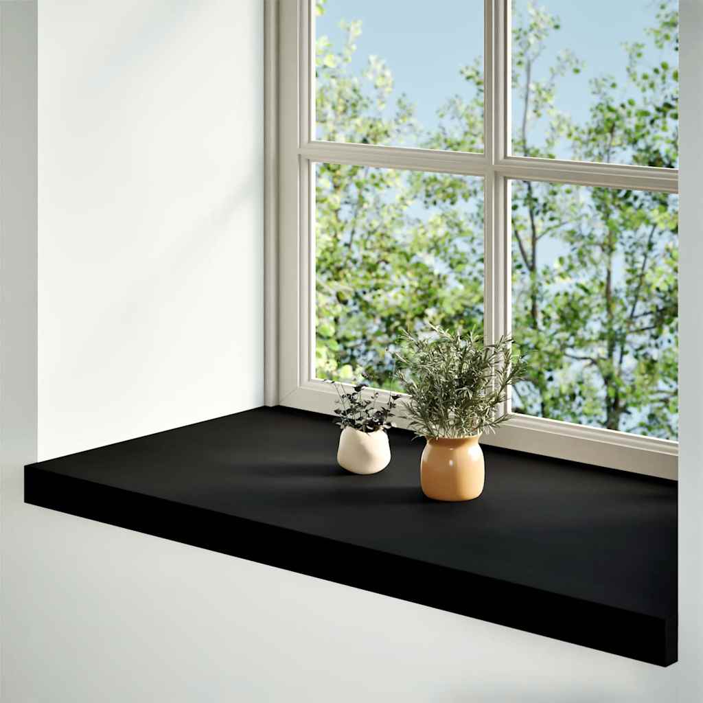 Ablakpárkányok 2 db barna-fekete 80x40x2 cm tömör fa tölgyfa