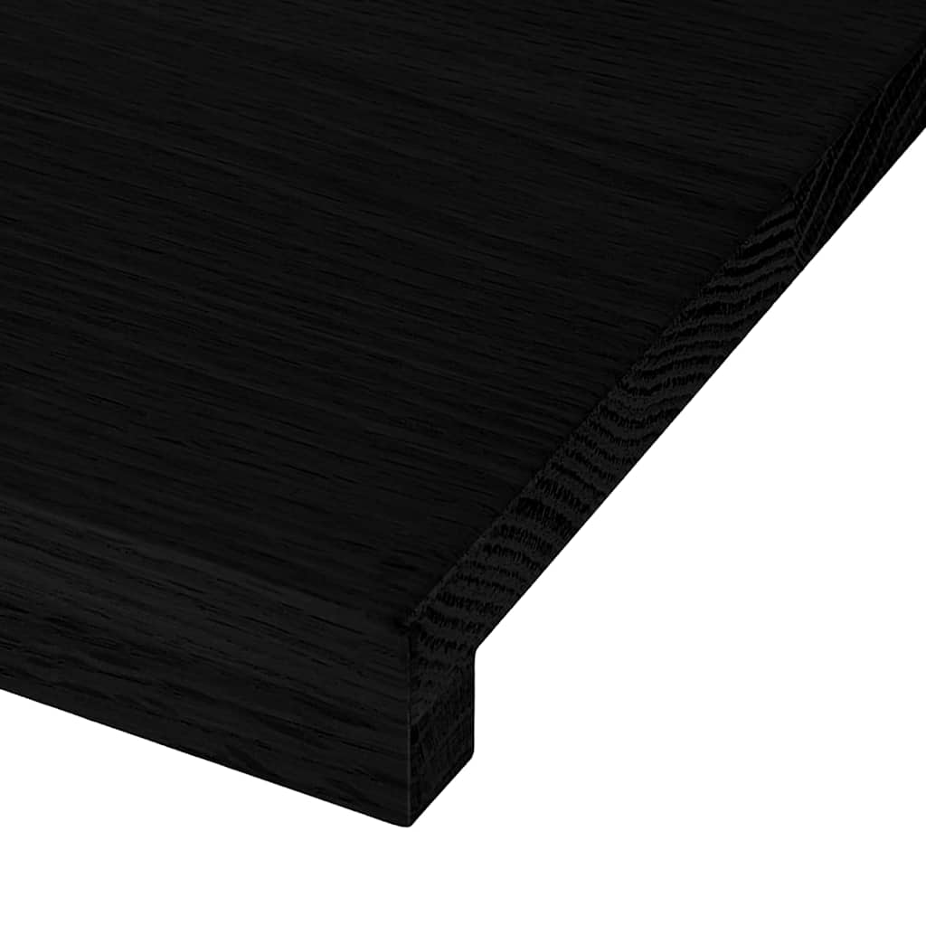 Ablakpárkányok 2 db barna-fekete 80x40x2 cm tömör fa tölgyfa