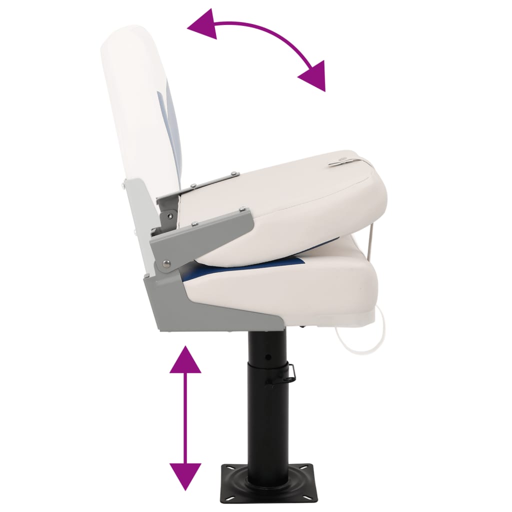 4 részes kék és fehér összecsukható hajóülés 41x36x48 cm