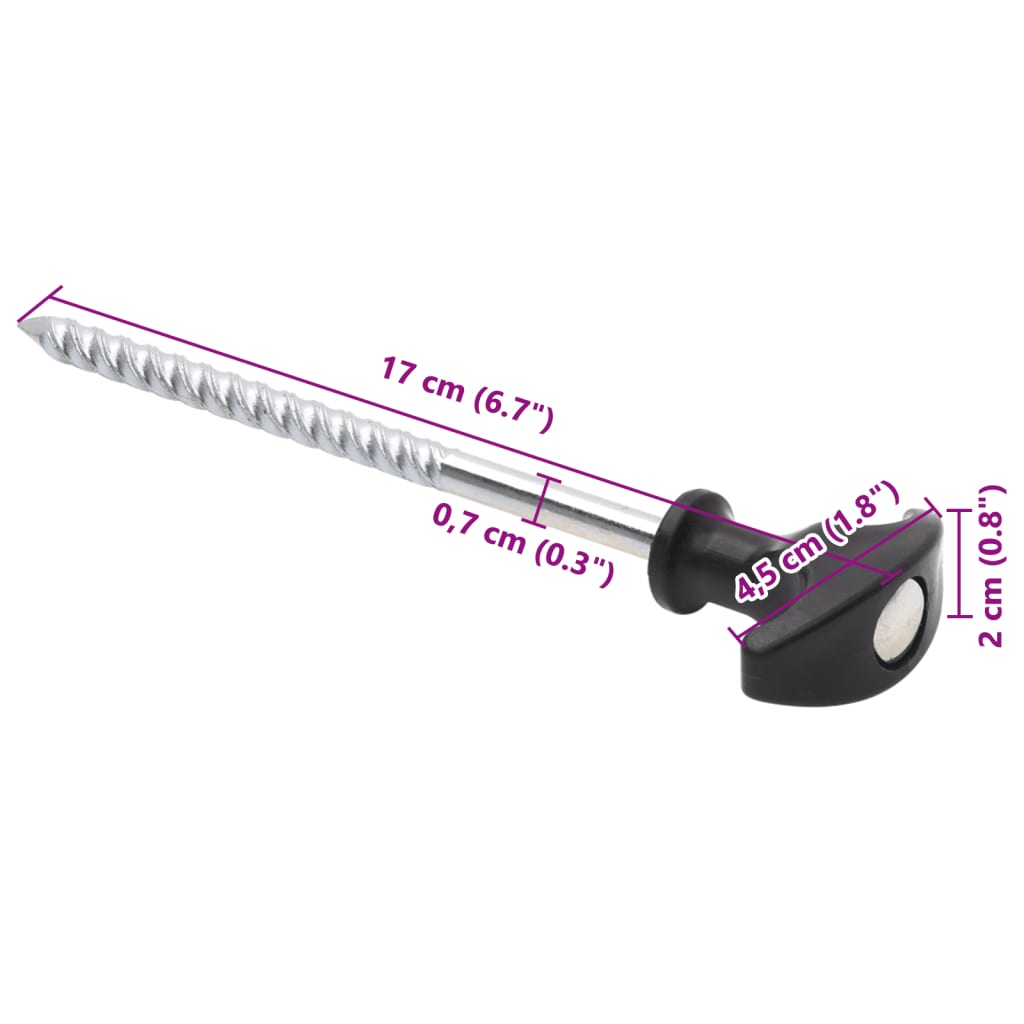 12 db horganyzott acél sátorcövek 17 cm ø7 mm
