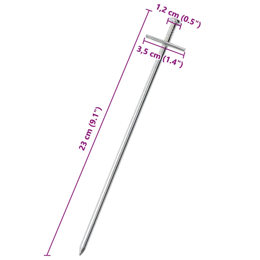 24 db horganyzott acél sátorcövek 23 cm ø6 mm